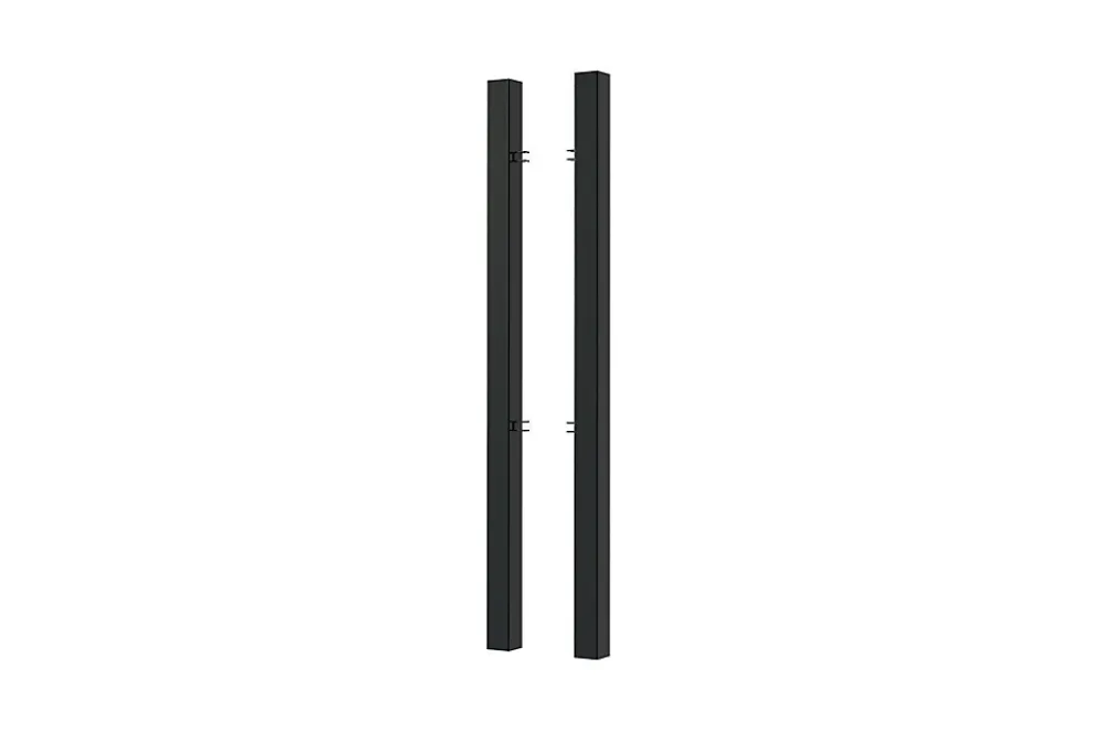 Casanoov Lot de 2 poteaux en fer DARIO 8x8cm H.170cm Noir Mat- Accesoire Pour Volet