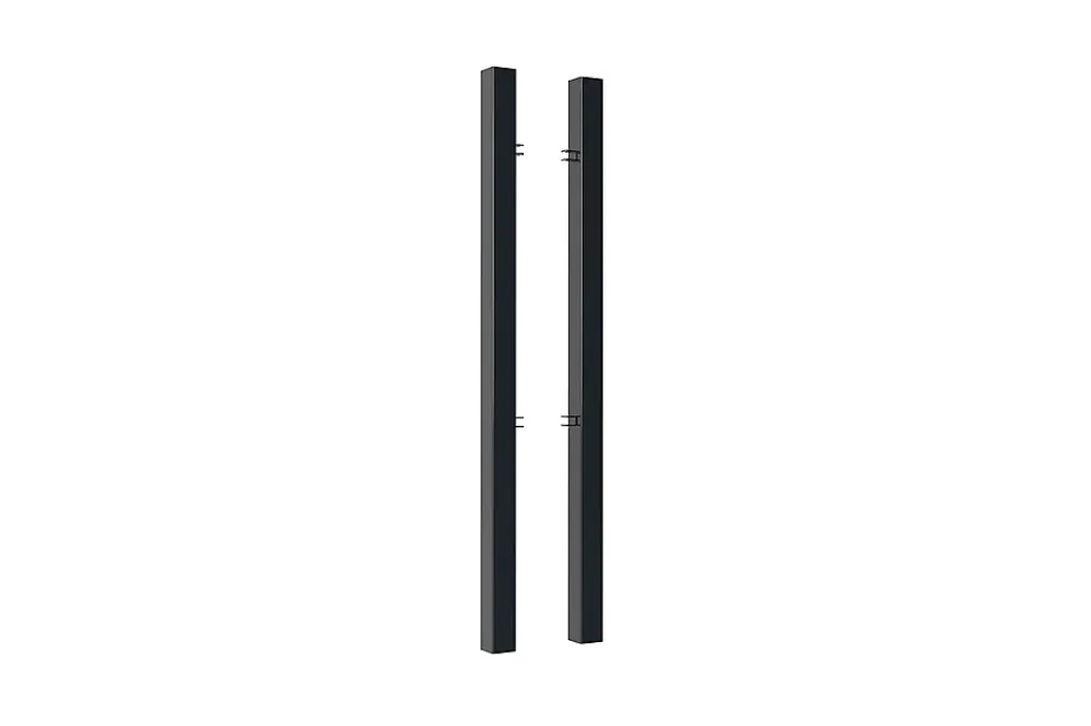 Casanoov Lot de 2 poteaux en fer DARIO 8x8cm H.170cm Noir Mat- Accesoire Pour Volet