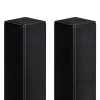 Casanoov Lot de 2 poteaux en fer DARIO 6x6cm H.170cm Noir Mat- Accesoire Pour Volet