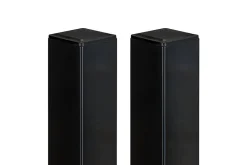 Casanoov Lot de 2 poteaux en fer DARIO 6x6cm H.170cm Noir Mat- Accesoire Pour Volet