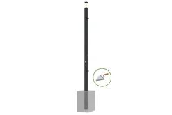 Casanoov Lot de 2 poteaux en fer DARIO 6x6cm H.230cm Noir Mat- Accesoire Pour Volet