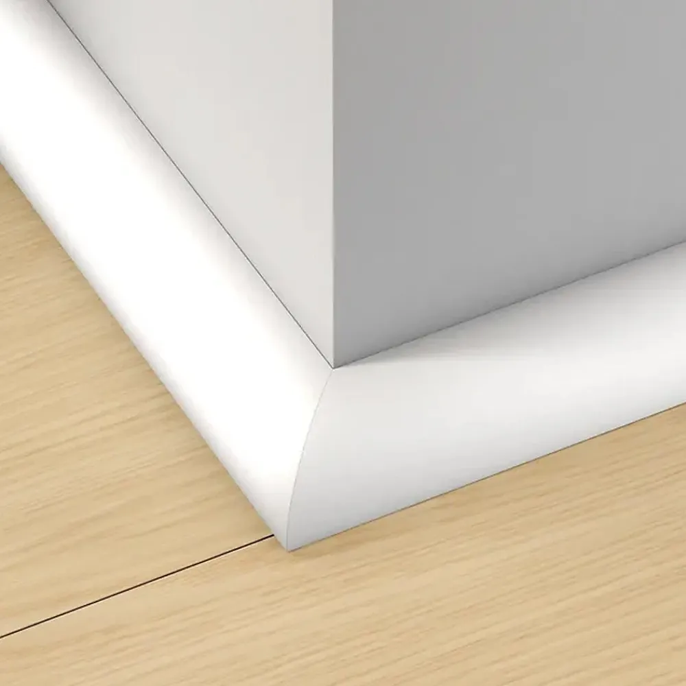 Monmobilierdesign Plinthe Pour Sol En Vinyle Et Pvc<Lot de 5 Quarts de rond PVC 13 x 13 mm longueur 2,5 m Blanc