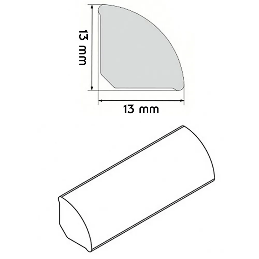 Monmobilierdesign Plinthe Pour Sol En Vinyle Et Pvc<Lot de 5 Quarts de rond PVC 13 x 13 mm longueur 2,5 m Blanc