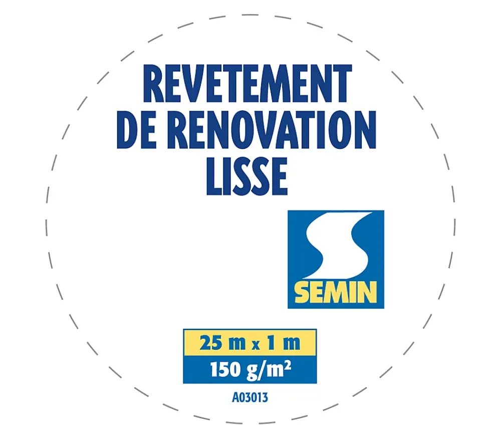 Semin Lot de 5 Revêtements de Rénovation Lisse à Peindre - Rouleau de 25 x 1 m- Fibre De Verre