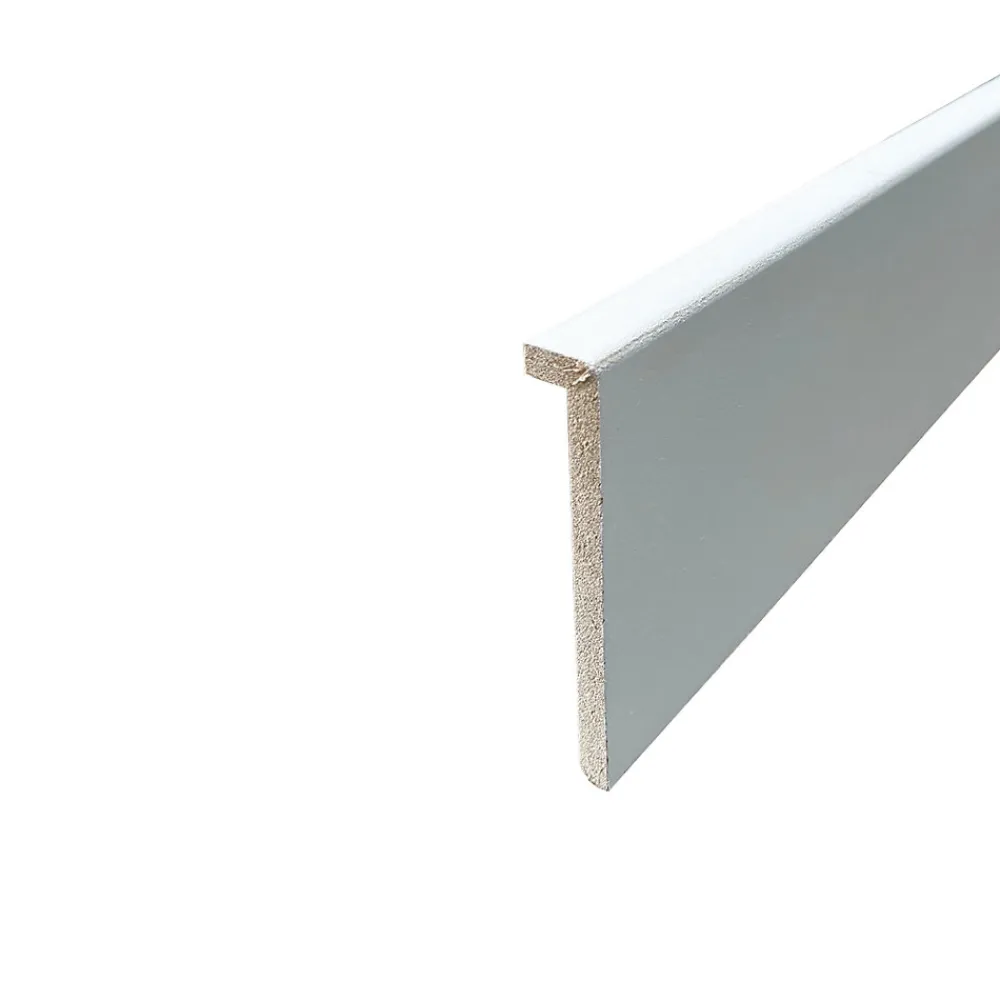 Wood&Sens Lot de 6 Surplinthes MDF Prépeint Blanc, L.2.44 m x H.9.8 cm, Ep.22 mm- Plinthe Bois|Plinthe Bois