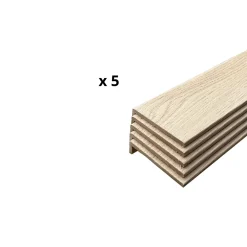 Wood&Sens Lot de 5 Surplinthes MDF Plaquées Chêne, L.2.23 m x H.9.2 cm, Ep.20 mm- Plinthe Bois|Plinthe Bois