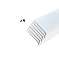 Wood&Sens Lot de 6 Surplinthes MDF Prépeint Blanc, L.2.44 m x H.12.8 cm, Ep.22 mm- Plinthe Bois|Plinthe Bois