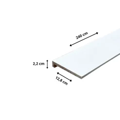 Wood&Sens Lot de 6 Surplinthes MDF Revêtues Blanc, L.2.40 m x H.12.8 cm, Ep.22 mm- Plinthe Bois|Plinthe Bois