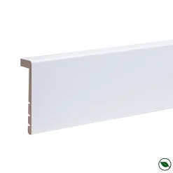 Forestea Lot de 6 surplinthes MDF revêtues blanc 2400 x 130 x 16 mm- Moulure
