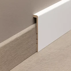 Forestea Lot de 6 surplinthes MDF revêtues blanc 2400 x 130 x 16 mm- Moulure