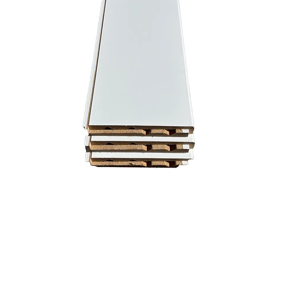 Wood&Sens Lot de 6 Surplinthes MDF Revêtues Blanc, L.2.40 m x l.13.1 cm, Ep.22 mm- Plinthe Bois|Plinthe Bois