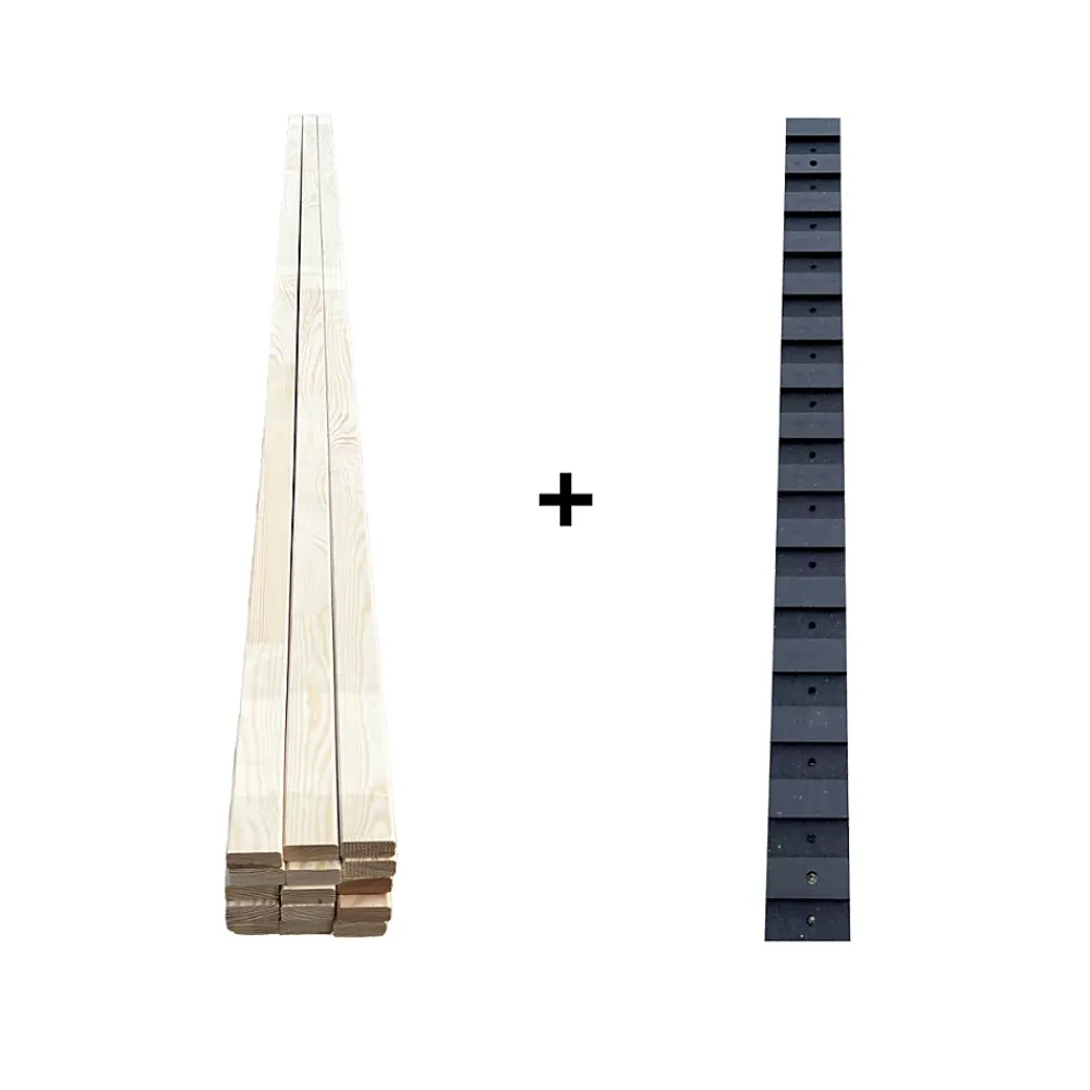 Wood&Sens Lot de 15 Tasseaux Pin Abouté Sans Nœuds, L.250 cm x l.2 cm, Ep.4 cm- Tasseau Bois