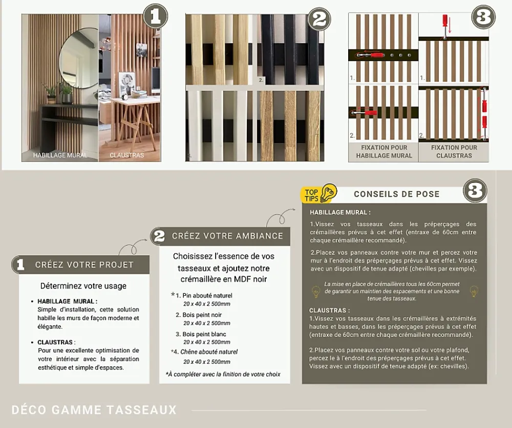 Wood&Sens Lot de 15 Tasseaux Pin Abouté Sans Nœuds, L.250 cm x l.2 cm, Ep.4 cm- Tasseau Bois