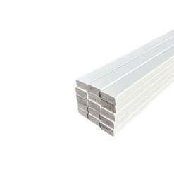 Wood&Sens Tasseau Bois<Lot de 15 Tasseaux Pin Abouté Peint Blanc, L.250 cm x l.2 cm, Ep.4 mm