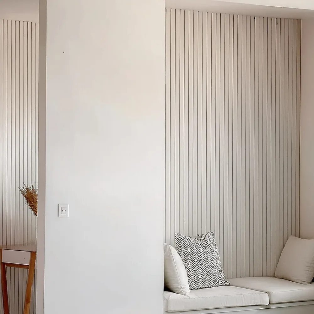 Wood&Sens Tasseau Bois<Lot de 15 Tasseaux Pin Abouté Peint Blanc, L.250 cm x l.2 cm, Ep.4 mm