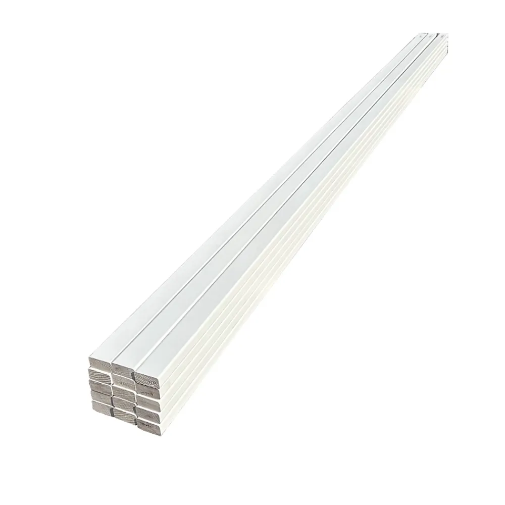 Wood&Sens Tasseau Bois<Lot de 15 Tasseaux Pin Abouté Peint Blanc, L.250 cm x l.2 cm, Ep.4 mm
