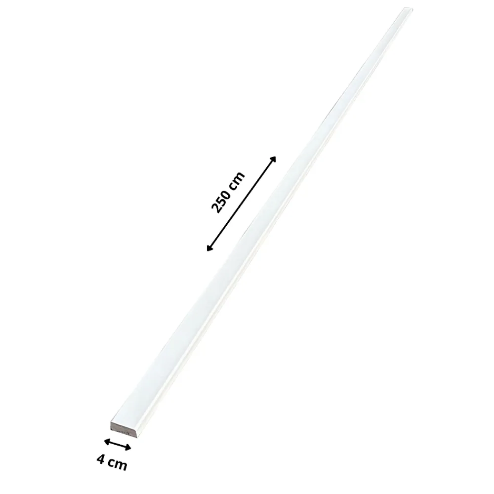 Wood&Sens Tasseau Bois<Lot de 15 Tasseaux Pin Abouté Peint Blanc, L.250 cm x l.2 cm, Ep.4 mm