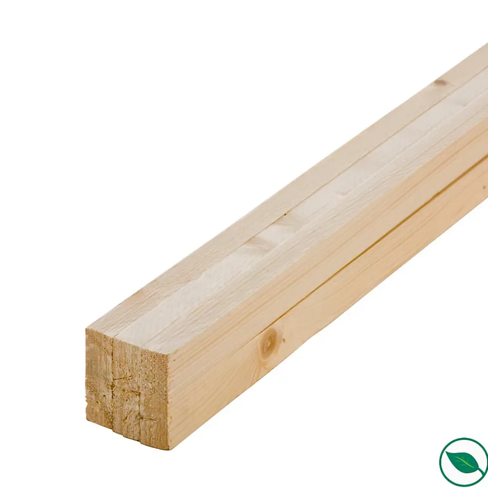 Forestea Lot de 6 tasseaux sapin rabotés 2400 x 34 x 21 mm- Tasseau Bois