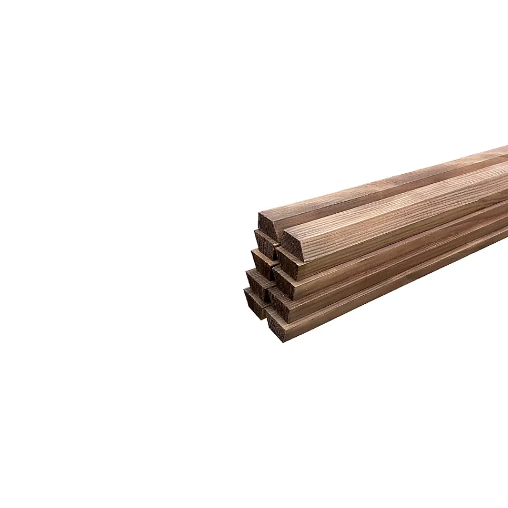 Wood&Sens Lot de 10 Tasseaux Triangulaires Sapin Traité marron, L.2,50 m x l.4,5 cm x Ep.20 mm- Tasseau Bois