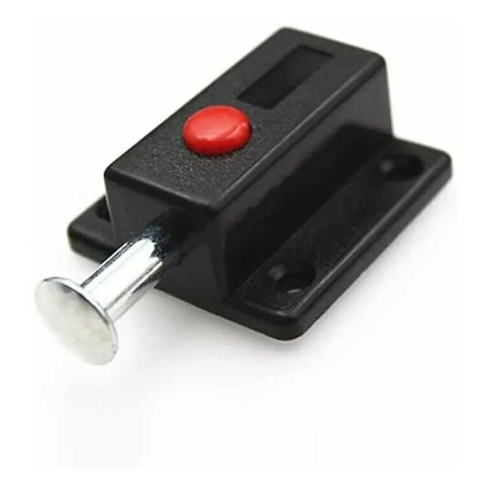 Deko Accesoire Pour Volet<Lot de 4 verrous de porte automatique à ressort avec bouton à ressort Noir