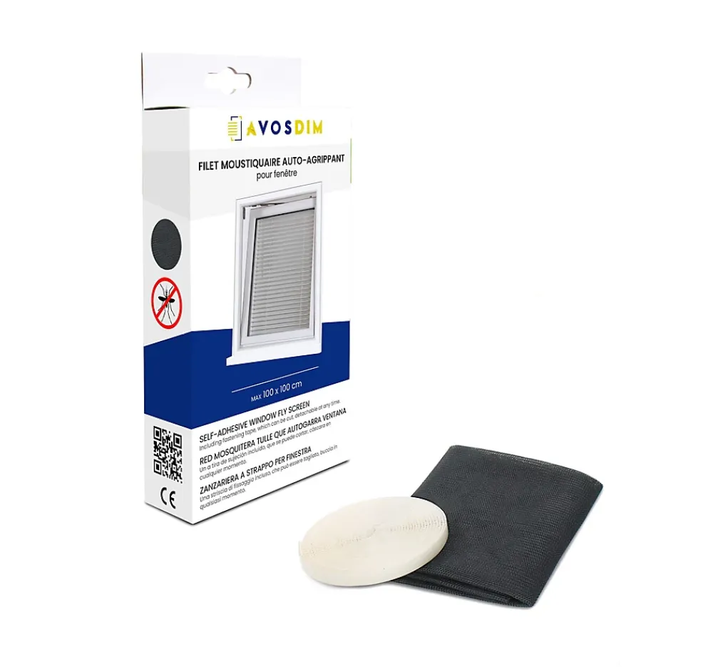 Avosdim Lot Moustiquaires filets pour fenêtre - x3 - L100 x H100cm- Moustiquaire Pour Fenêtre