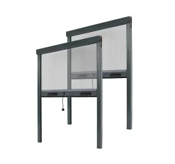 Avosdim Lot Stores Moustiquaire ALU recoupable - x2 - L125 x H160cm - Gris Anthracite- Moustiquaire Pour Fenêtre