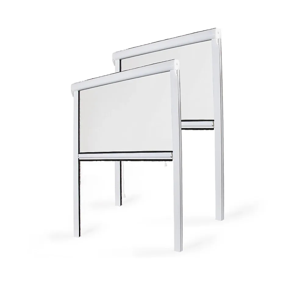 Avosdim Lot Stores Moustiquaire PVC recoupable - x2 - L80 x H130cm - Blanc- Moustiquaire Pour Fenêtre