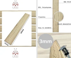 Ikhemalarka Panneau Mural Décoratif<20m² - 120 pièces de panneaux polystyrène, panneaux de plafond, panneaux muraux, décors, imitation pour plafonds - P4-12