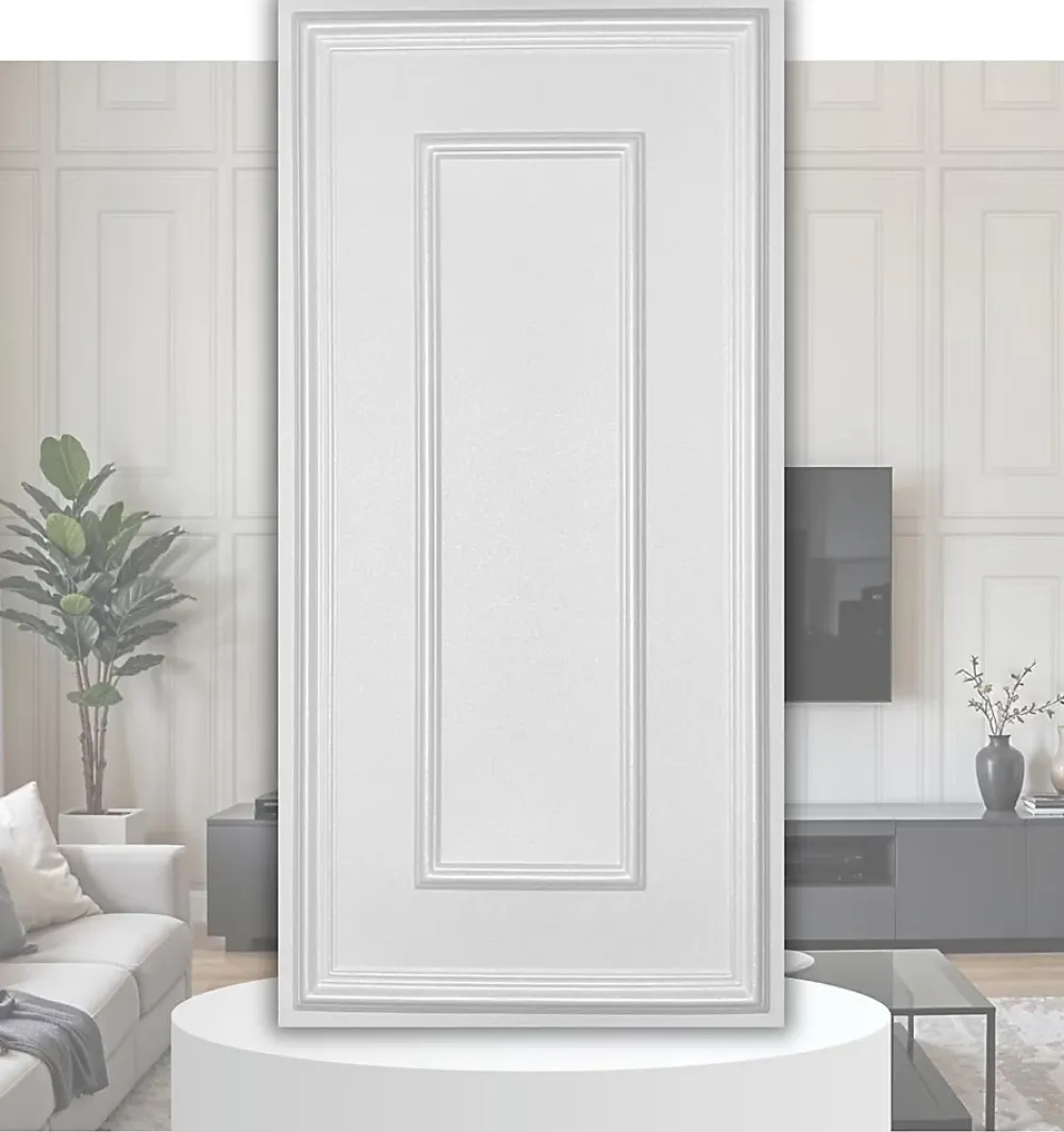 Ikhemalarka Panneau Mural Décoratif<6m2 12 pièces panneaux 3D en polystyrène Styrofoam XPS, panneaux de plafond & muraux 3D, décors, 100x50cm épaisseur 3mm Rahmen Wh