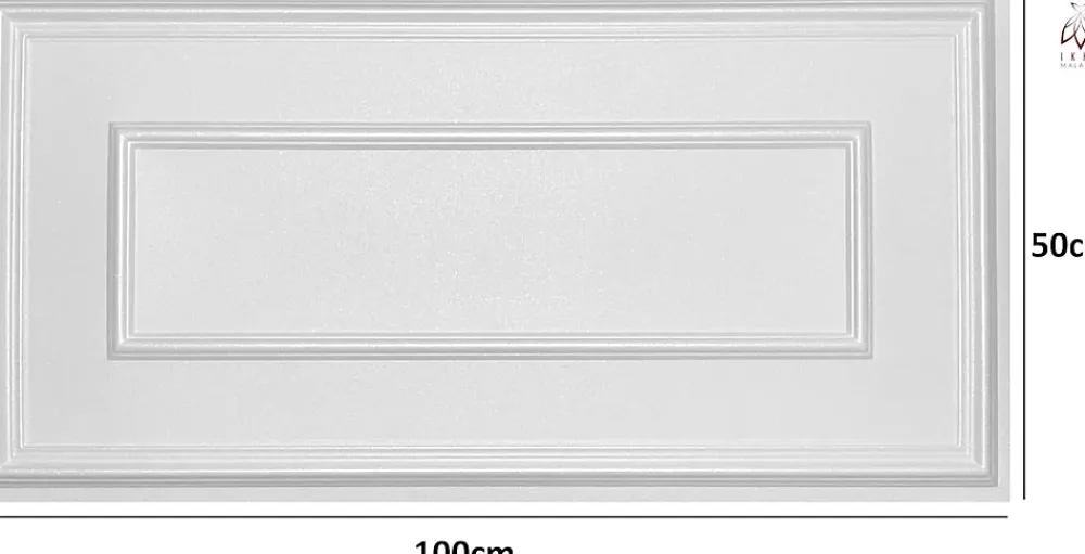 Ikhemalarka Panneau Mural Décoratif<6m2 12 pièces panneaux 3D en polystyrène Styrofoam XPS, panneaux de plafond & muraux 3D, décors, 100x50cm épaisseur 3mm Rahmen Wh