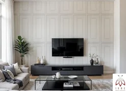 Ikhemalarka Panneau Mural Décoratif<6m2 12 pièces panneaux 3D en polystyrène Styrofoam XPS, panneaux de plafond & muraux 3D, décors, 100x50cm épaisseur 3mm Rahmen Wh