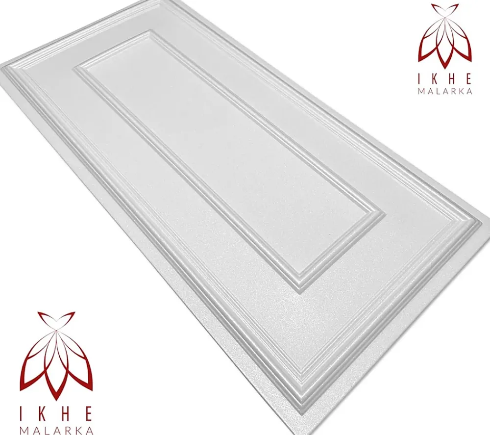 Ikhemalarka Panneau Mural Décoratif<6m2 12 pièces panneaux 3D en polystyrène Styrofoam XPS, panneaux de plafond & muraux 3D, décors, 100x50cm épaisseur 3mm Rahmen Wh