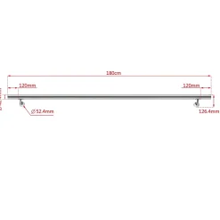 AICA Sanitaire Accessoire D'Escalier<Main courante - acier inox 304 - 180cm - Rampe escalier mural avec embouts - Pour intérieur et extérieur - Avec supports muraux
