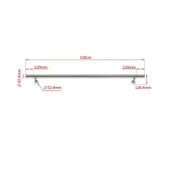 AICA Sanitaire Main courante - acier inox 304 - 120cm - Rampe escalier mural avec embouts - Pour intérieur et extérieur - Avec supports muraux- Accessoire D'Escalier