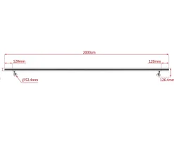 AICA Sanitaire Main courante - acier inox 304 - 200cm - Rampe escalier mural avec embouts - Pour intérieur et extérieur - Avec supports muraux- Accessoire D'Escalier