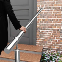 AICA Sanitaire Accessoire D'Escalier<Main courante 1.5 m argent inox 201 fixation sol et mur escaliers intérieur extérieur by Aica