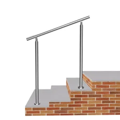 AICA Sanitaire Accessoire D'Escalier<Main courante 1 m argent inox 201 fixation sol mur escaliers rampes intérieur extérieur by Aica