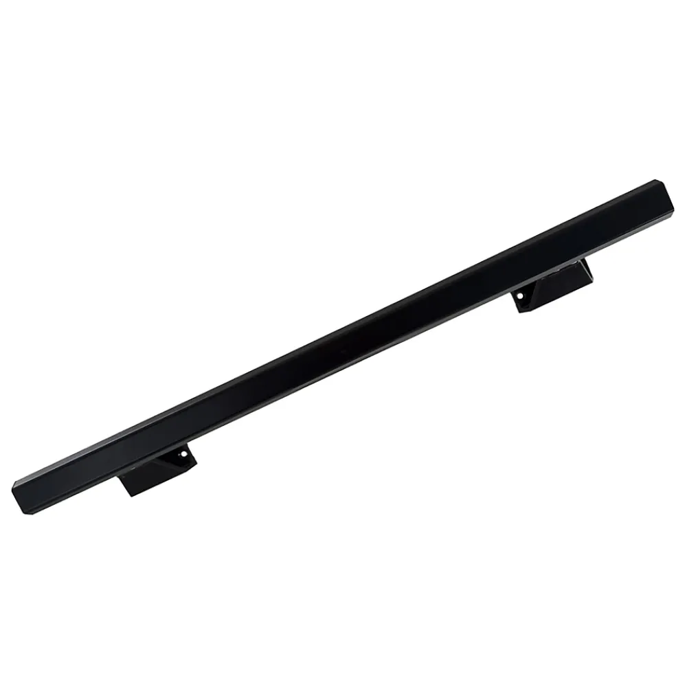 Homewell Main courante alu 1 mètre - Noir mat laqué 9005 - Kit avec 2 supports muraux et embouts noirs- Accessoire D'Escalier