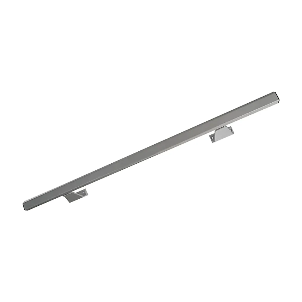 Homewell Accessoire D'Escalier<Main courante alu 1 mètre - Finition anodisée argent - Kit avec 2 supports muraux et embouts noirs