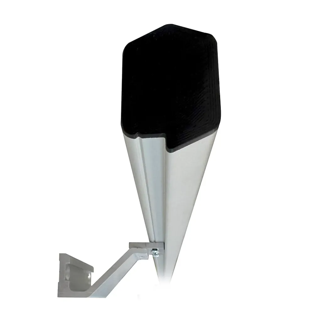 Homewell Accessoire D'Escalier<Main courante alu 1 mètre - Finition anodisée argent - Kit avec 2 supports muraux et embouts noirs