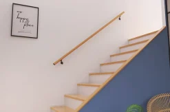 Alumin'home Main courante aluminium imitation bois ø40 mm 2m- Accessoire D'Escalier
