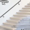 AICA Sanitaire Accessoire D'Escalier<Main courante 200cm diam 42.4mm en Inox 304 Argent avec 2 supports