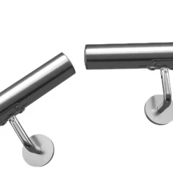 AICA Sanitaire Accessoire D'Escalier<Main courante 200cm diam 42.4mm en Inox 304 Argent avec 2 supports