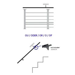 Kordo Main courante sapin pour pose murale ou garde-corps, Moka- Accessoire D'Escalier