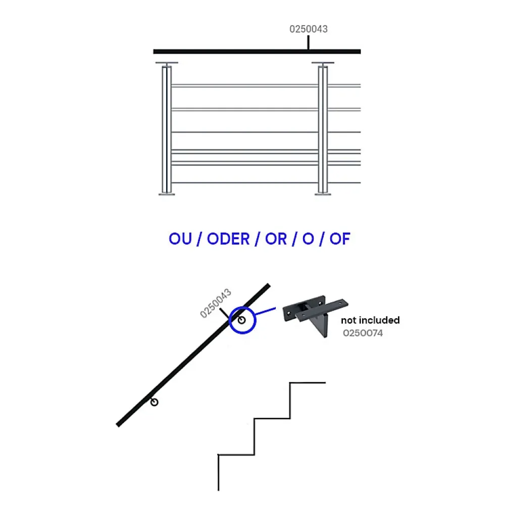 Kordo Main courante sapin pour pose murale ou garde-corps, Moka- Accessoire D'Escalier