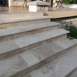 Ligerio Accessoire D'Escalier<Marche d'escalier en travertin naturel mix bords arrondis interieur exterieur