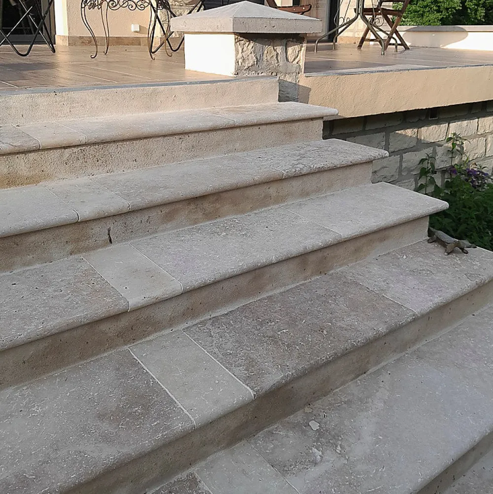 Ligerio Accessoire D'Escalier<Marche d'escalier en travertin naturel mix bords arrondis interieur exterieur