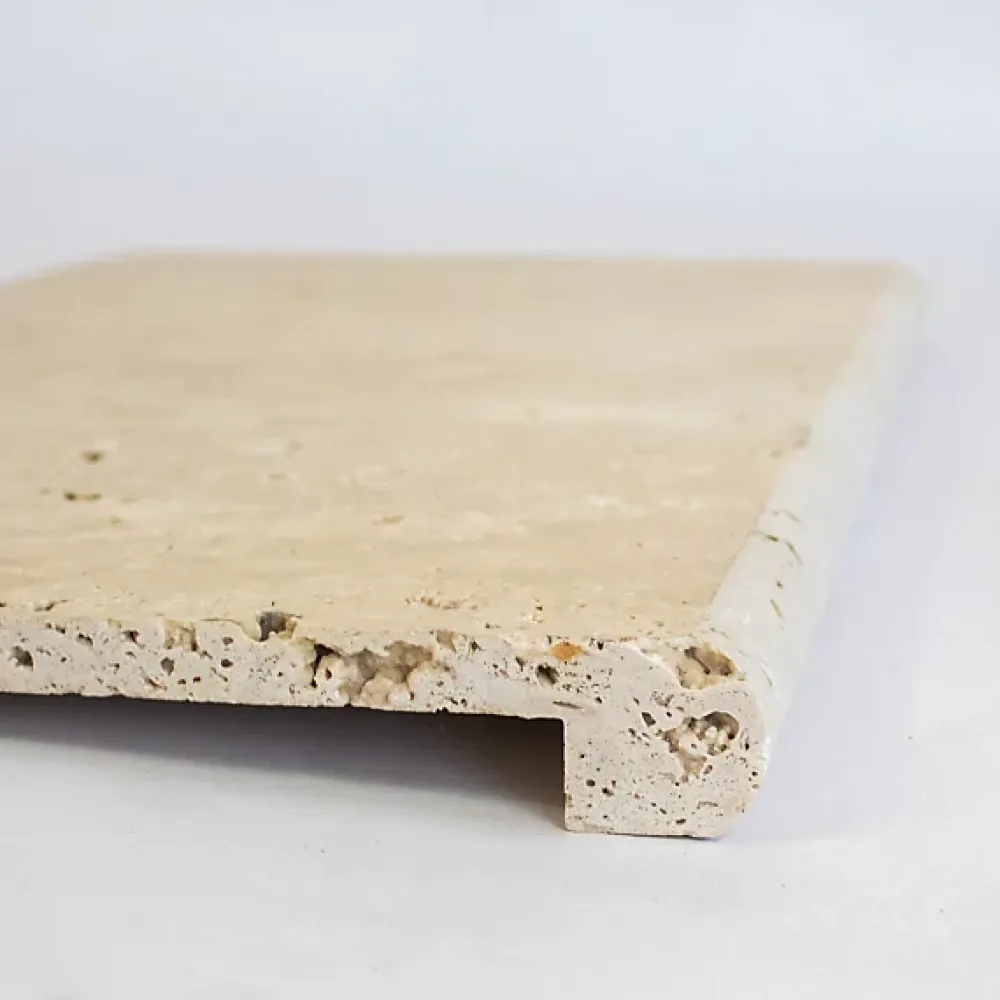 Ligerio Accessoire D'Escalier<Marche en travertin évidée - 61x33cm Ep. 3cm - Vendu à l'unité