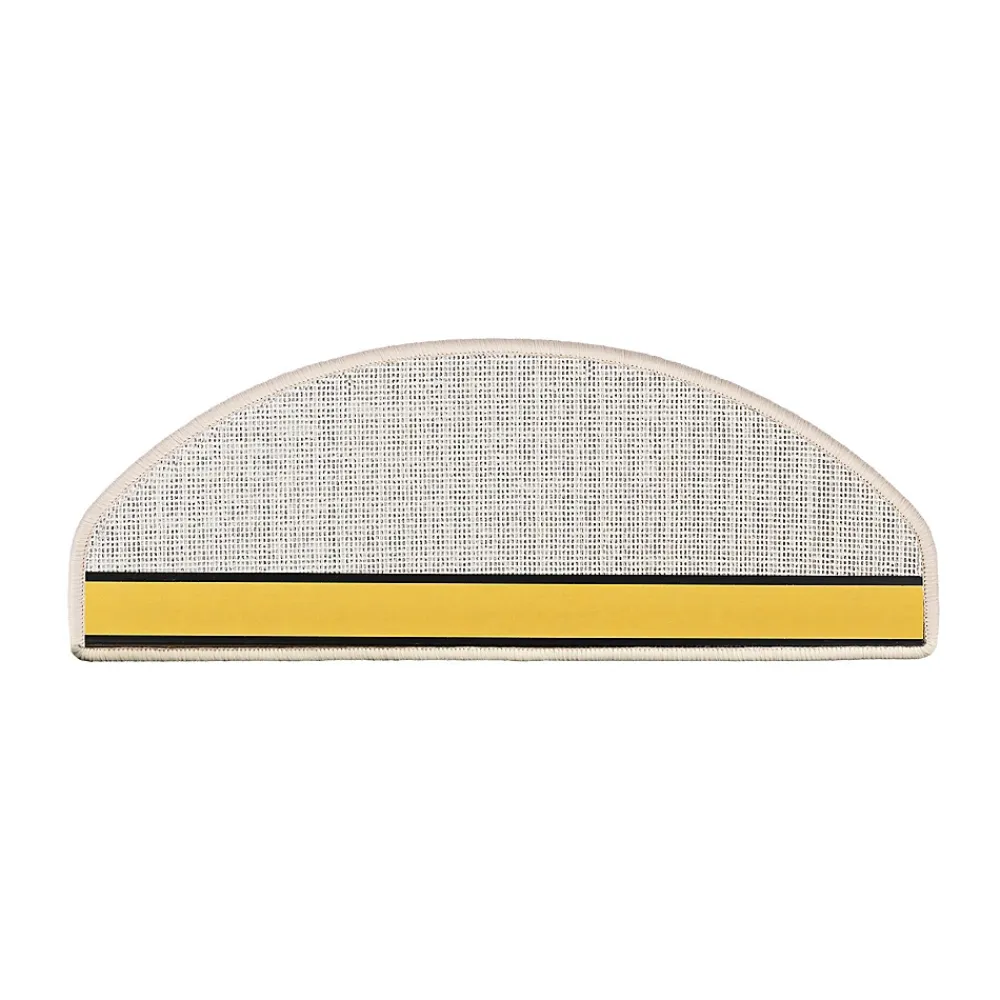 Floordirekt Marchettes d'escalier Dynasty Velours, antidérapantes, Crème, Semi-Circulaire, 23,5 x 65 cm -- Accessoire D'Escalier
