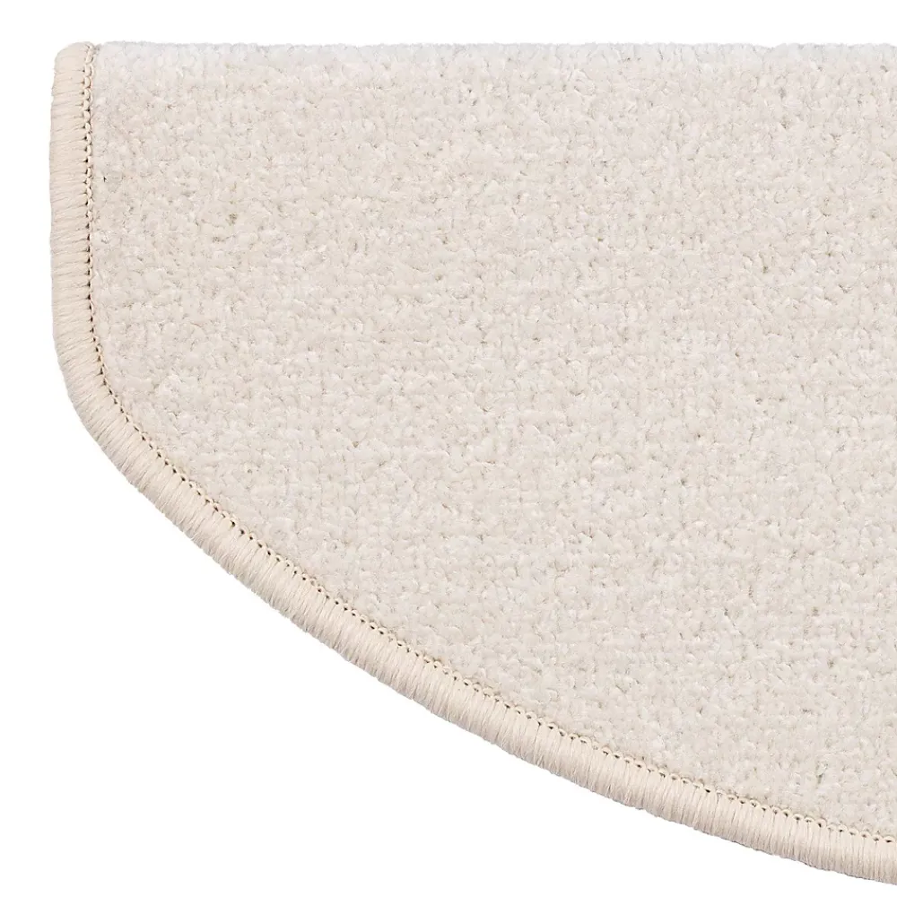 Floordirekt Marchettes d'escalier Dynasty Velours, antidérapantes, Crème, Semi-Circulaire, 23,5 x 65 cm -- Accessoire D'Escalier